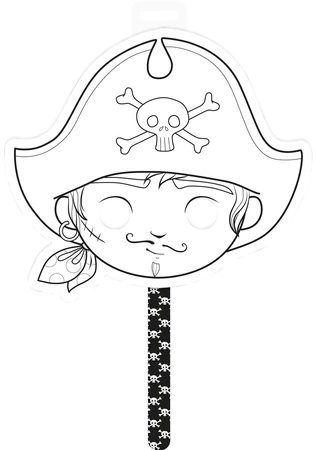 Maska kartonowa Graffy stick Pirat -