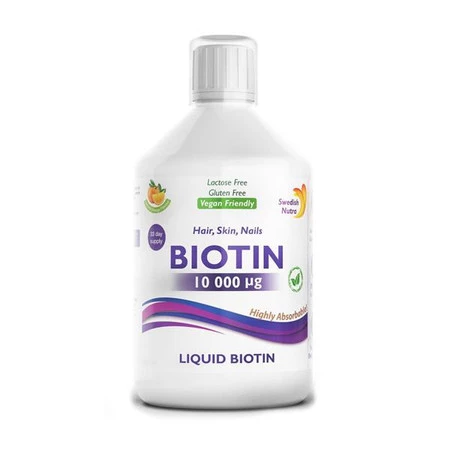 Swedish Nutra Biotin 10 000 mcg na zdrowe włosy 500ml