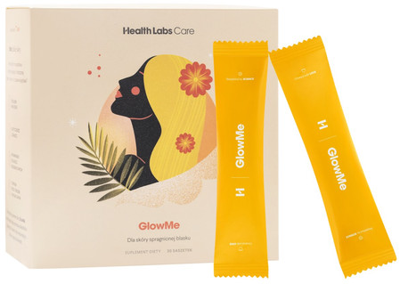 Health Labs Care GlowMe kolagen rybi, witaminy i ekstrakt z pestek winogron 30 saszetek smak ananas + mango
