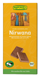 CZEKOLADA MLECZNA Z NADZIENIEM PRALINOWYM NIRWANA BIO 100 g - RAPUNZEL