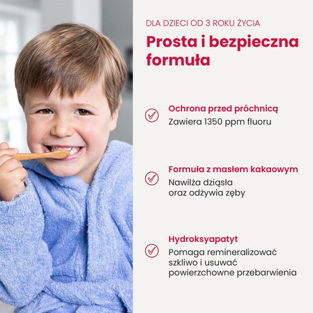Georganics, Naturalna pasta do zębów w słoiku, dla dzieci, z fluorem, do codziennej pielęgnacji, smak truskawkowy, 3+, 60 ml