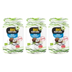 Zestaw 3x Big Nature Olej kokosowy extra virgin BIO 480 ml