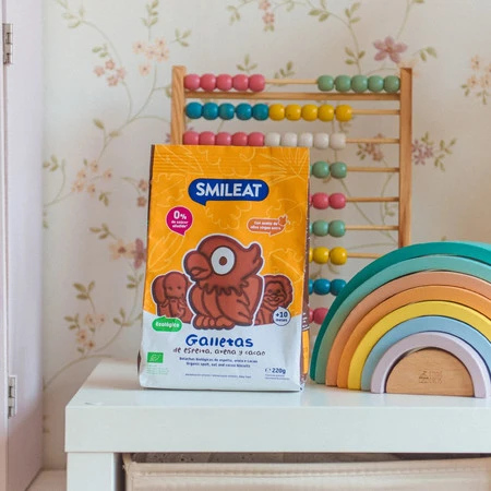 Smileat Bio Herbatniki z orkiszu, kakaowo-jabłkowe 10m+, 220 g