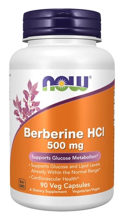 NOW FOODS Berberyna HCl 500 mg na wsparcie metabolizmu 90 kaps.
