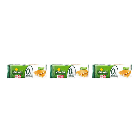 Zestaw: 3x Wafelki nadziewane bez dodatku cukru 160g