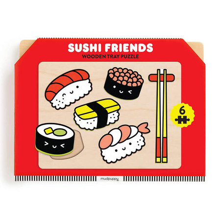 Mudpuppy Pierwsze puzzle drewniane 3D Sushi 6 elementów 1+