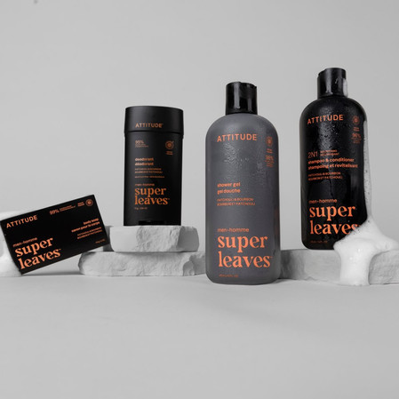 Attitude SUPER LEAVES, Mydło w kostce do ciała, dla mężczyzn - Paczul i bourbon, 113 g