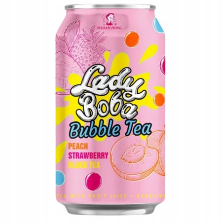 Madam Hong Lady Boba Herbata Bubble Tea 320 ml smak truskawka/ - brzoskwinia