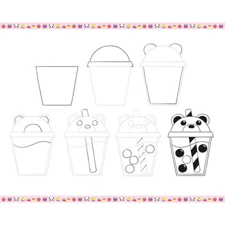 Janod Zestaw kreatywny Rysowanie krok po kroku Modele kawaii 20 rysunków 7+