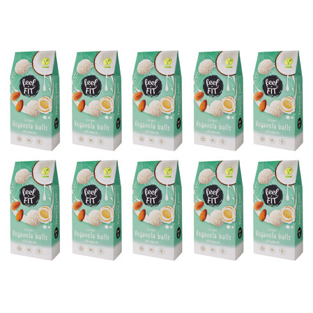 Zestaw 10x Veganella kulki kokosowe z migdałem 63 g
