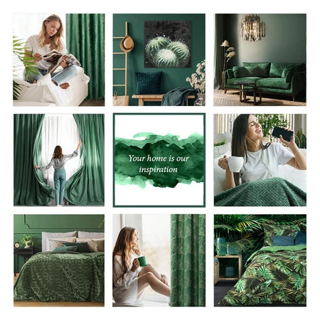 ZASŁONA GOTOWA MARSALA 140 X 250 CM CIEMNOZIELONY