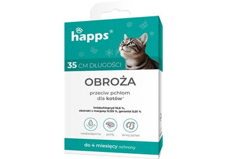 BROS HAPPS - obroża przeciw pchłom dla kotów 35cm