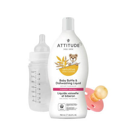 Attitude SENSITIVE HOME CLEANING, Płyn do mycia butelek i naczyń dla dzieci, bezzapachowy, 700 ml
