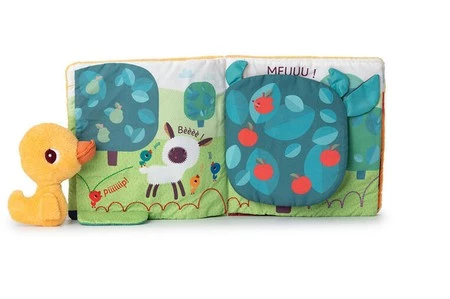 Lilliputiens Książeczka aktywizująca z mini-przytulanką Na farmie Kaczorek Gaspard 18 m+