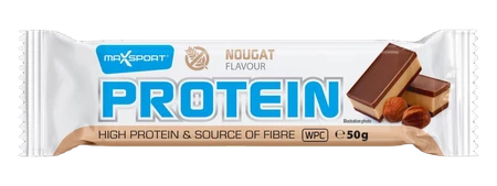 BATON PROTEINOWY WPC O SMAKU NUGATOWYM W MLECZNEJ CZEKOLADZIE BEZGLUTENOWY 50 g - MAXSPORT
