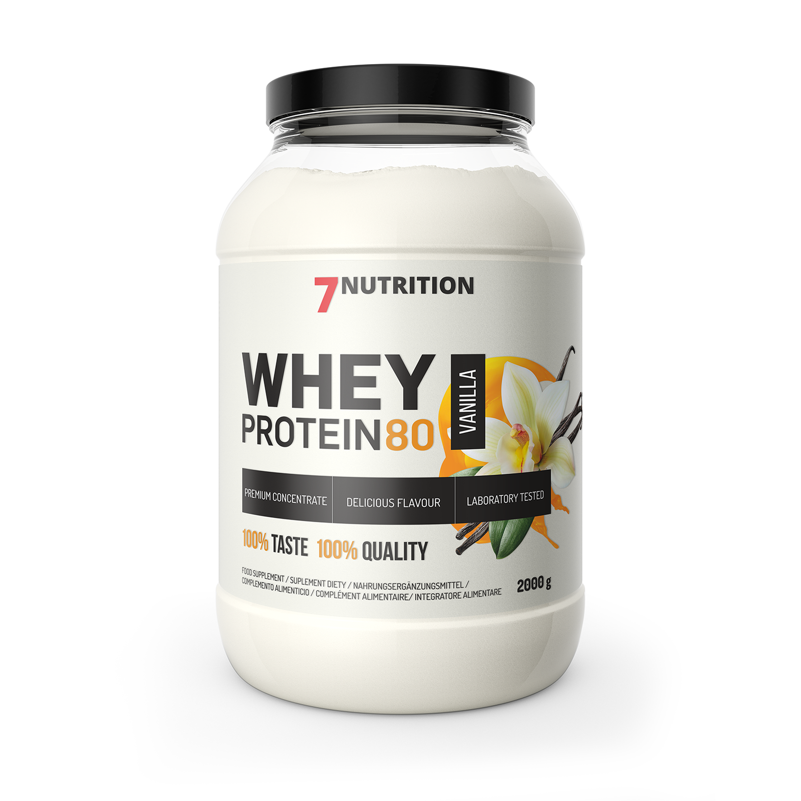 7NUTRITION WHEY PROTEIN 80 odżywka białkowa WPC 2000g smak vanilla - Nabea.pl