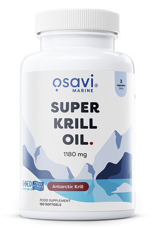 Osavi Super Krill Oil 1180 mg kwasy Omega-3 DHA i EPA 120 kaps.