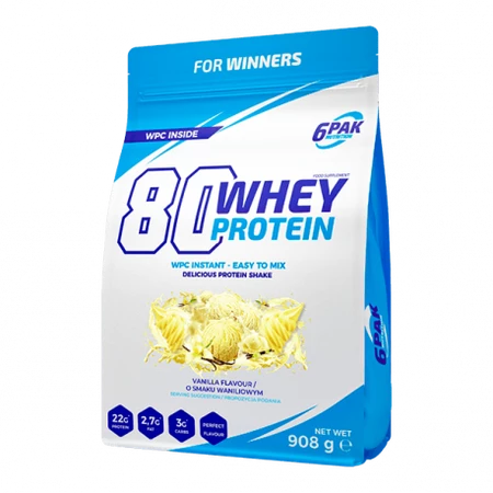 6PAK 80 WHEY PROTEIN 908g VANILLA