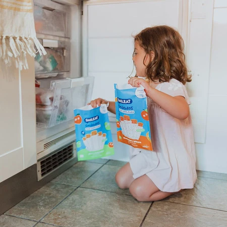 Smileat, Bio Smilados, Mus owocowy do mrożenia o smaku moreli i banana, idealny na ząbkowanie 6m+, 5x50g