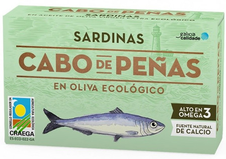Cabo de Peñas Sardynki w ekologicznej oliwie z oliwek 120 g