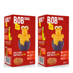 Zestaw: 2x Bob Snails - Zabawka z przekąską jabłko-gruszka - 20g