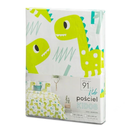 POŚCIEL BAWEŁNIANA D91 KID 08 160 X 200 CM JASNOZIELONY