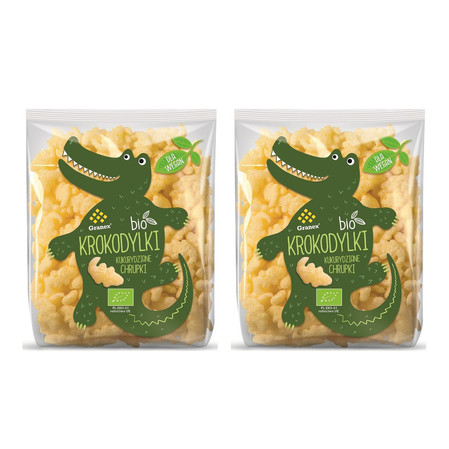Zestaw: 2x Granex − Krokodylki, chrupki kukurydziane BIO − 80 g