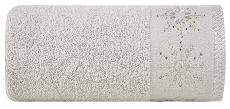 Ręcznik Świateczny Joy3 70 x 140 cm, Srebrny