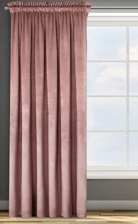 ZASŁONA GOTOWA D91 ROSA NA TAŚMIE 135 X 300 CM CIEMNORÓŻOWY