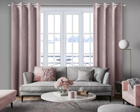 ZASŁONA GOTOWA MELANIE 140 X 250 CM PUDROWY RÓŻ