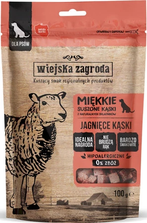 WIEJSKA ZAGRODA Jagnięce Kąski Przysmak dla psa 100g