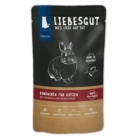 LIEBESGUT Wild Kaninchen - dziki królik z botwinką ekologiczna mokra karma dla kota (100g)