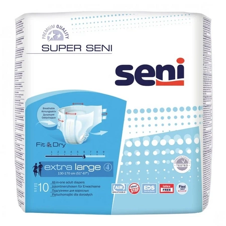 Seni Super Seni Air pieluchomajtki dla dorosłych XL 10 sztuk