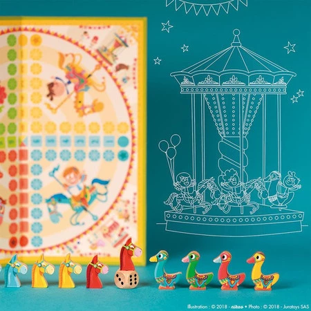 Janod Gra wyścig Gąski na karuzeli Carrousel