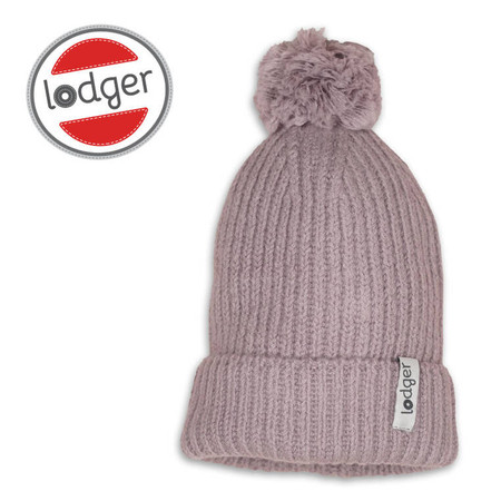 Lodger Czapeczka z wełny merino 100% różowa Rose 1-2 lata