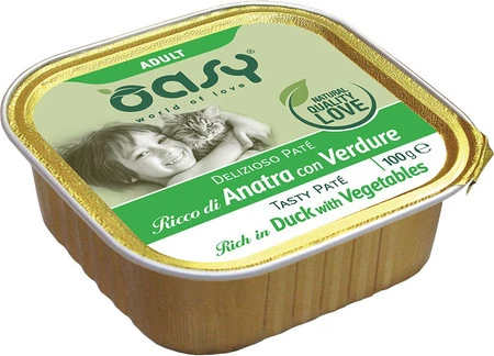 OASY Cat Tasty Pate Adult Kaczka z warzywami dla kota 100g