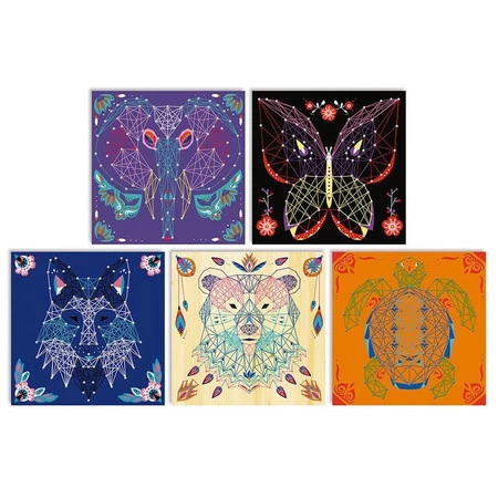 Janod Zestaw kreatywny Przeplatanka 3D String art Zwierzęta 10+