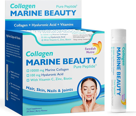 Swedish Nutra Marine Beauty Shots Kolagen na skórę włosy 20 szt. x 25 ml