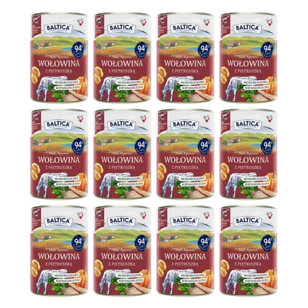 Zestaw 12x Baltica Smaki Regionów Wołowina Z Pietruszką  - Karma Mokra Dla Psa - 400g