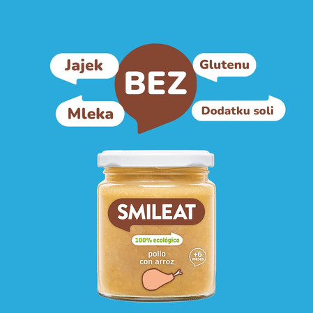 Smileat, BIO Słoiczek z kurczakiem i ryżem 6m+, 230 g