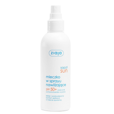 Ziaja Sopot Sun, mleczko w sprayu nawilżające do opalania SPF50 170ml