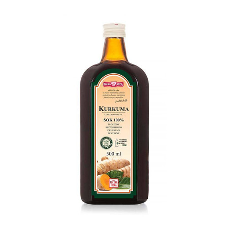 Polska Róża − Kurkuma, sok 100% bez cukru − 500 ml
