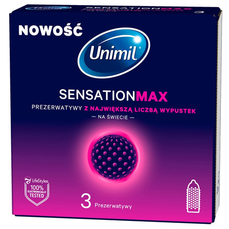 Senstation Max prezerwatywy z największa liczbą wypustek 3szt.