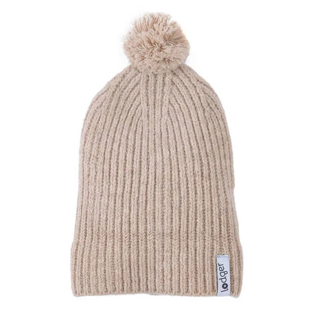 Lodger Czapeczka z wełny merino 100% beżowa Beige 6-12 m