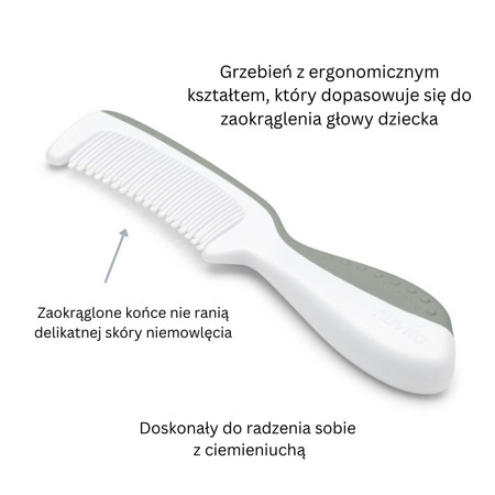 Nuvita, Zestaw dla dzieci: szczotka i grzebień, Powder Blue