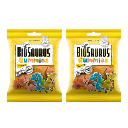 Zestaw: 2x Żelki słodkie BEZGL. BIO 80 g BioSaurus