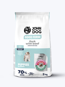 John Dog Good Form Puppy Wieprzowina Z Wołowiną - karma sucha dla psa szczeniaka -  3kg