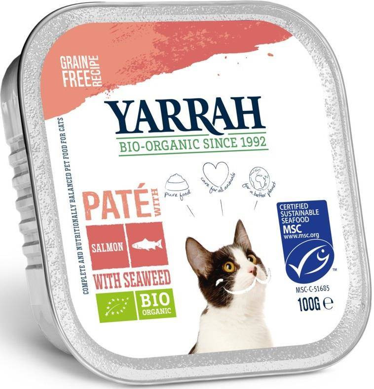 (DLA KOTA) PASZTET Z ŁOSOSIA Z ALGAMI BIO 100 g - YARRAH