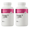 Zestaw 2x OstroVit Omega 3 + ADEK 90 kaps.