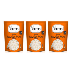 Zestaw: 3x Keto Chef Makaron Konjac W Kształcie Ryżu Sticky Rice Do Sushi Bezglutenowy 270g